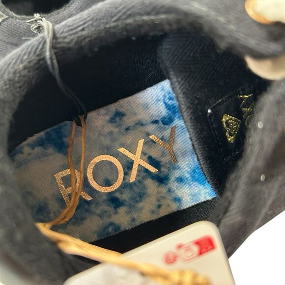 Roxy Pierview Black Canvas Lace Up Low Top Cushion Sneaker‎ Sz 10 New w/Tag NWOB - Picture 10 of 15
